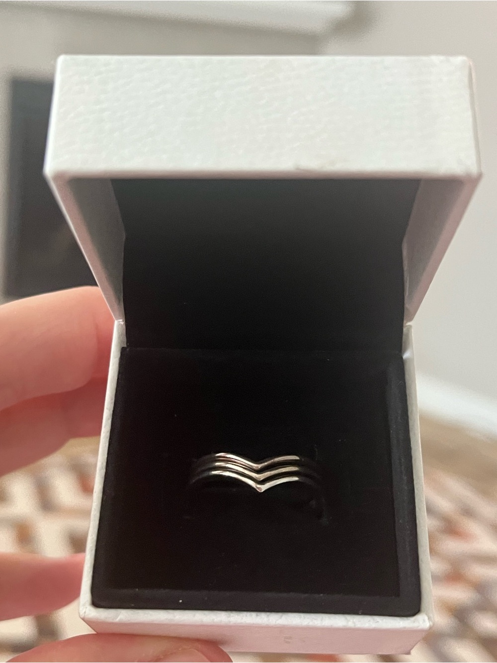 Pandora Tri Color Stack Ring Size 9